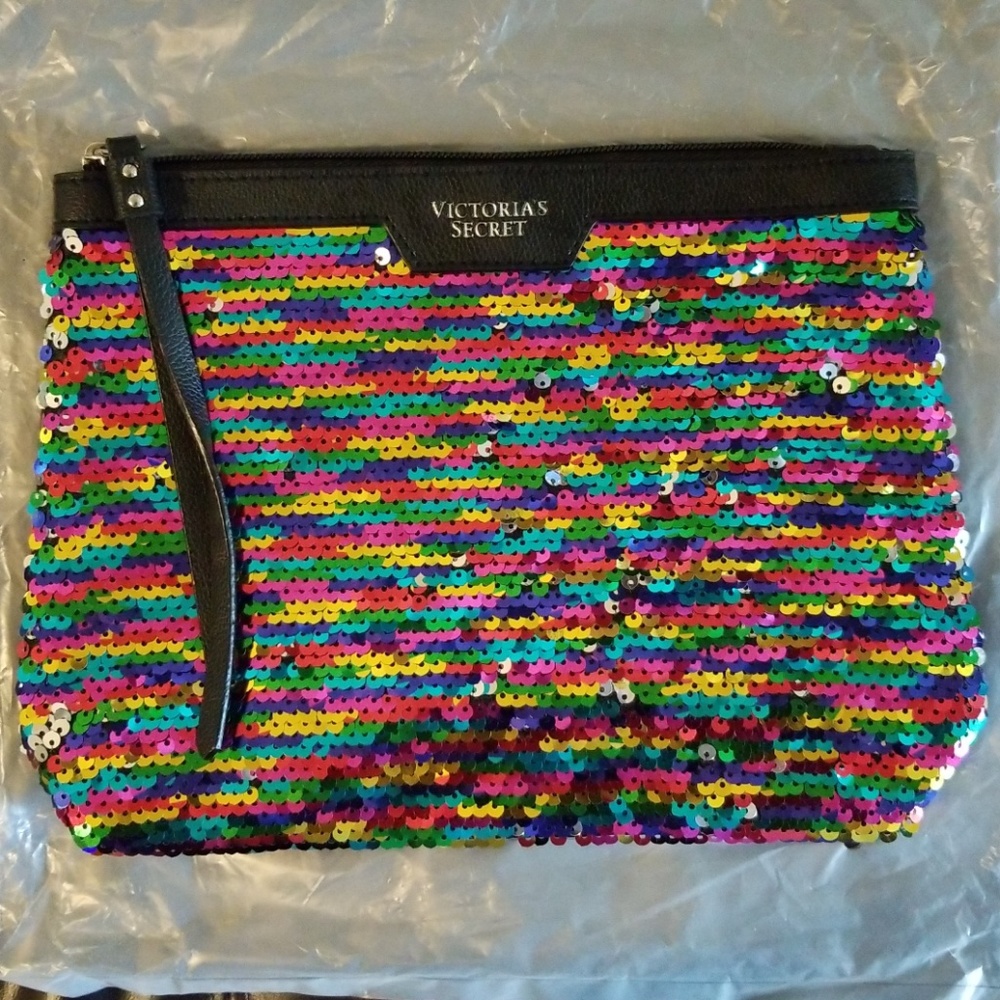 VS Cosmetic Rainbow Sequin Pouch